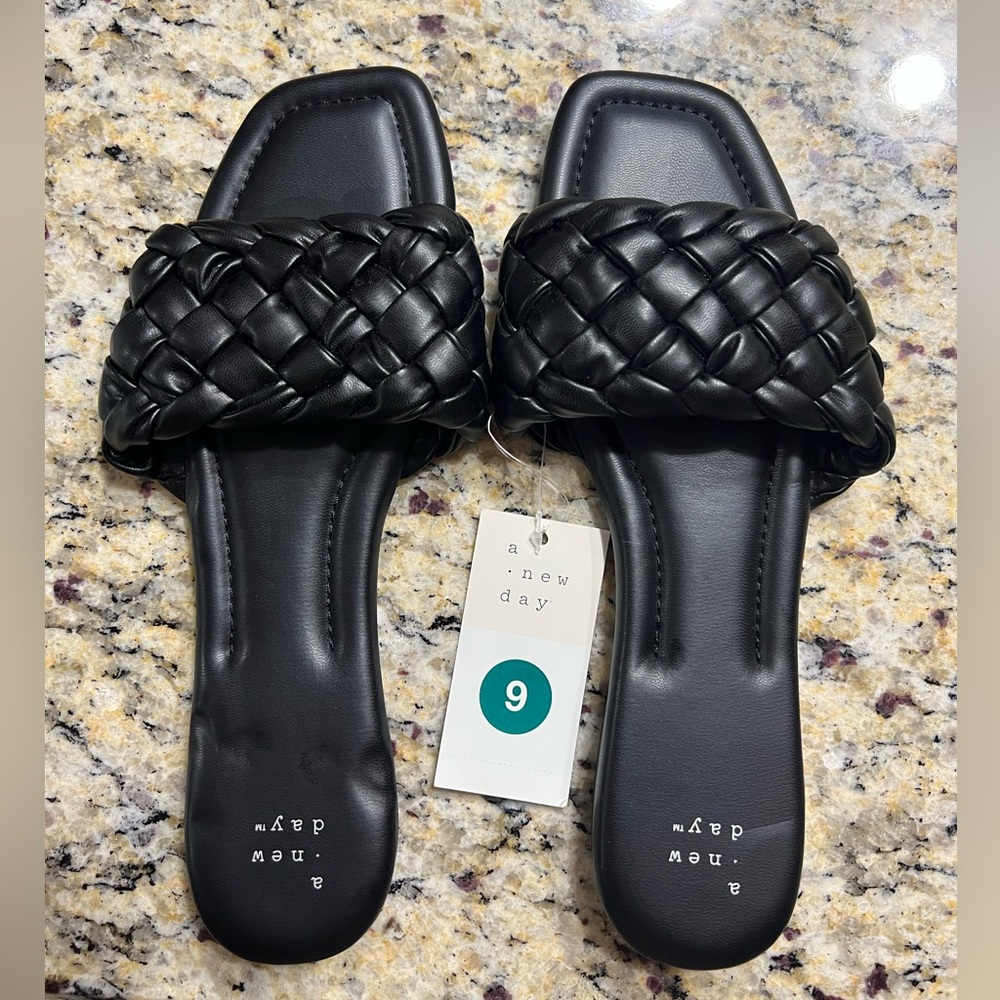 Women's Black Braided Sandals